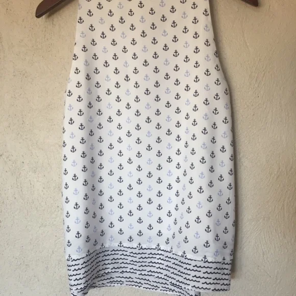 Maison Jules Anchor-Print Layered-Hem Top - Picture 6 of 6